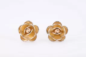 14k Tri-Tone Gold Flower Stud Earrings (2.29g.)