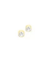 18K Gold Gemstone Bezel Earrings