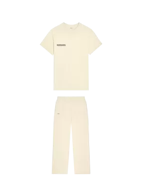 365 Midweight T-shirt and Track Pant Bundle—Travertine Beige