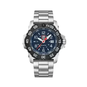 45MM LUMINOX NAVY SEAL STEEL RCS QUARTZ WATCH WITH BLUE, WHITE AND RED DATE DIAL