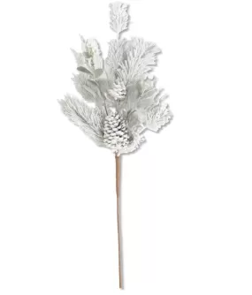 54760A 32.5" Glittered Flocked Pine Stem