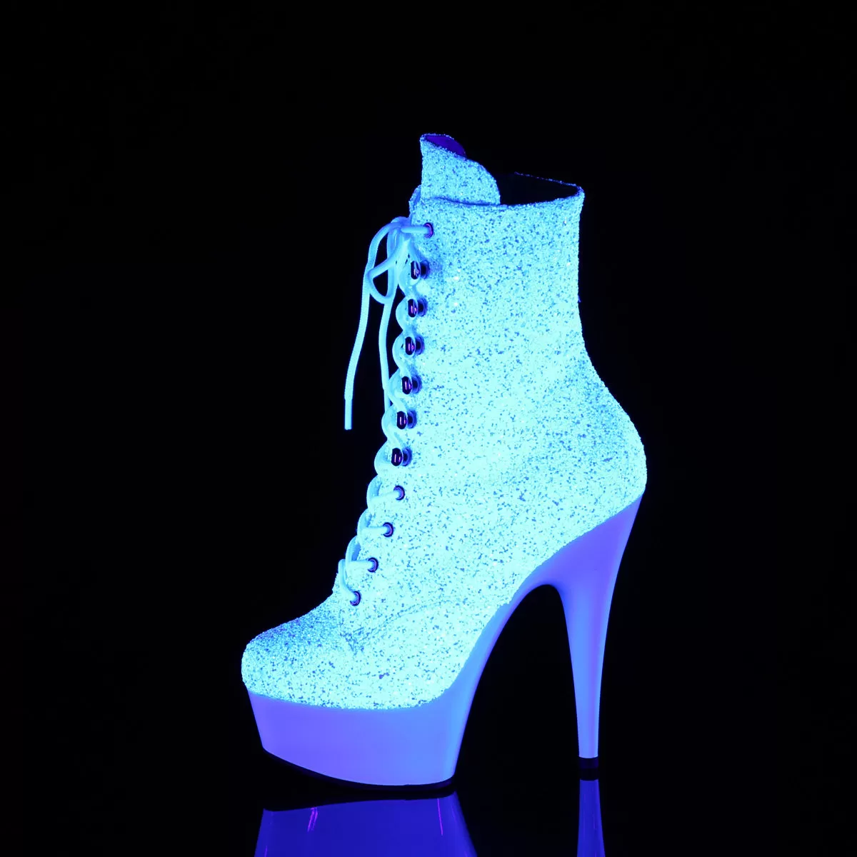 6 Inch Heel DELIGHT-1020LG Neon White Glitter