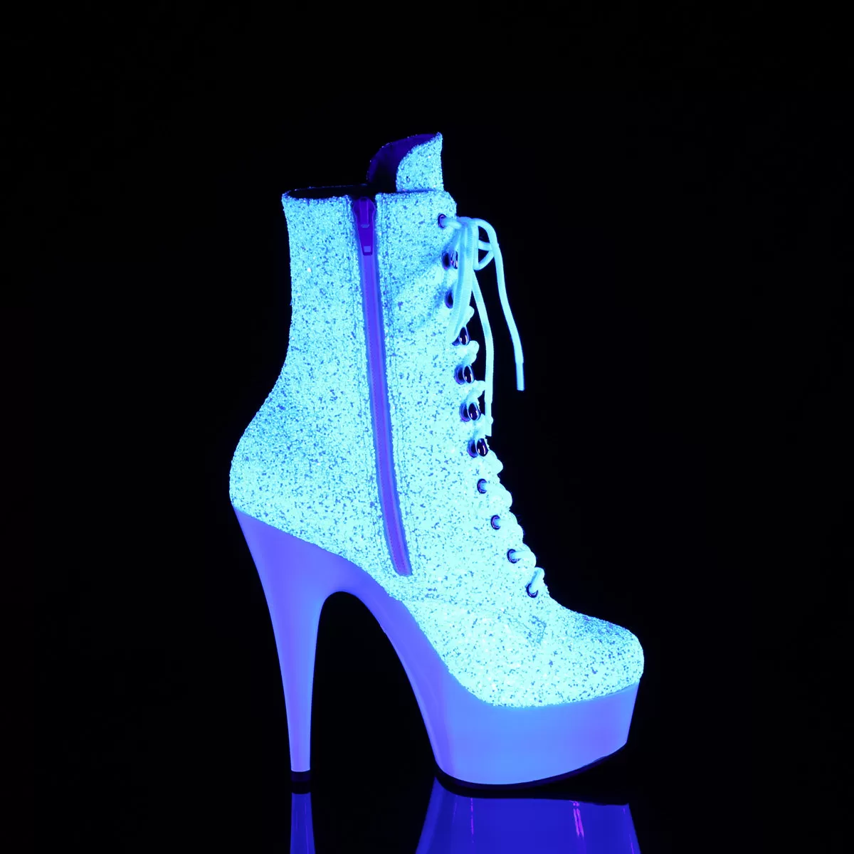 6 Inch Heel DELIGHT-1020LG Neon White Glitter