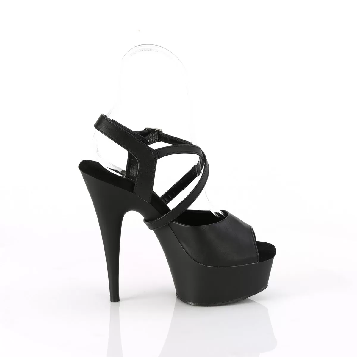 6 Inch Heel DELIGHT-624-1 Black Pu