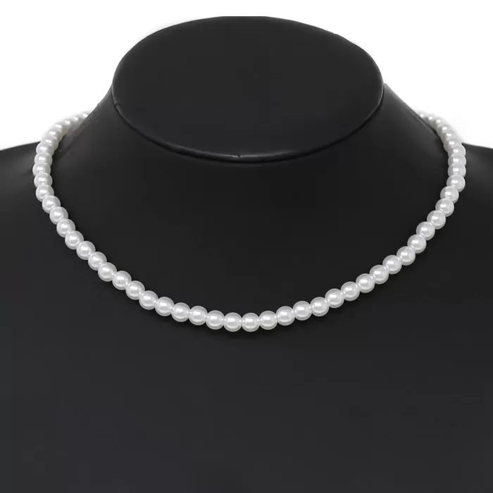 6 MM Pearl Beaded Short Necklace