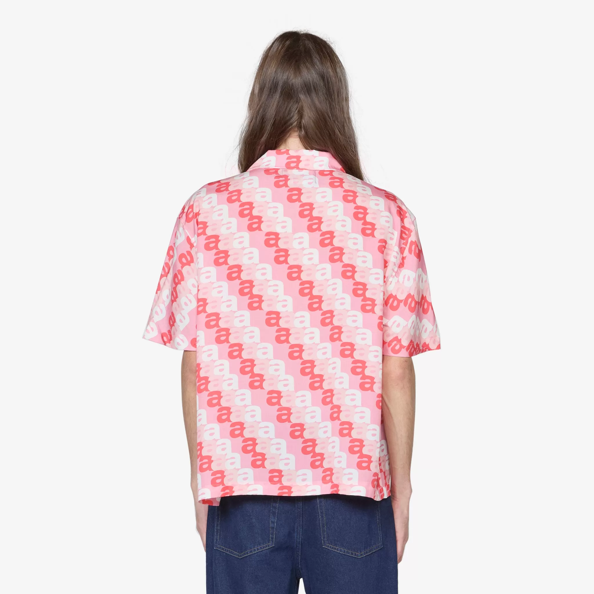 A Print Camp Shirt Pink