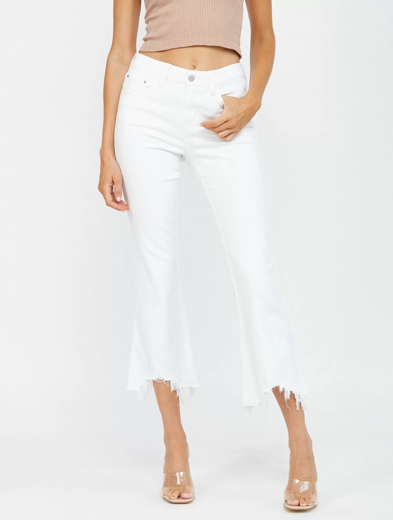 Abbie High Rise Crop Flare Jeans