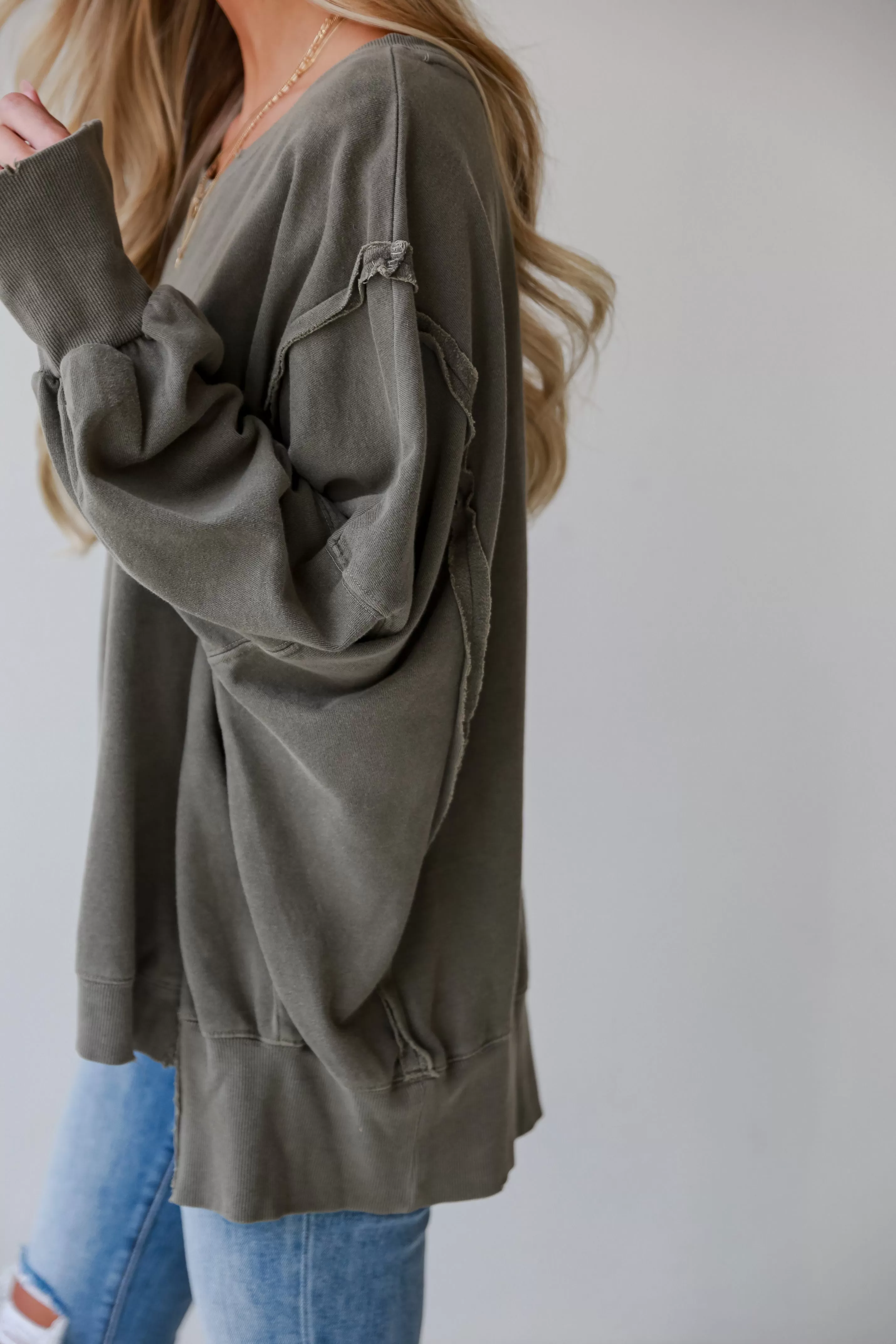 Abigail Mocha Oversized Pullover