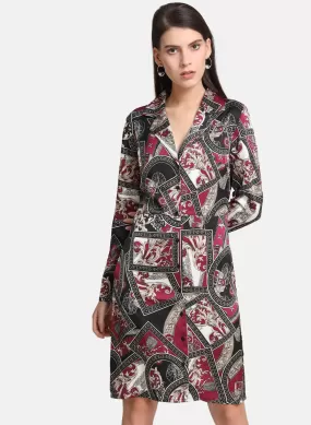 Abstract Print Shirt Dress