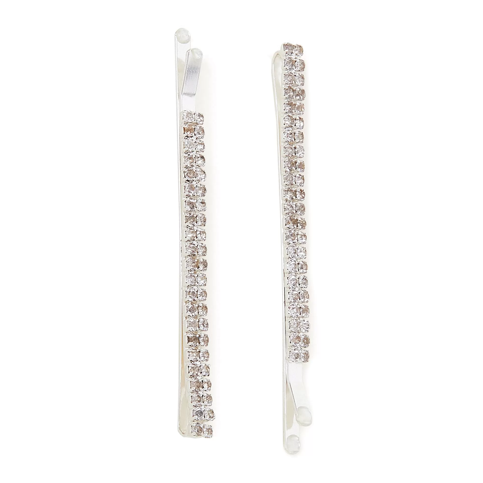 Accessorize London Silver Sparkle Diamante Hair Slides Set Of Two