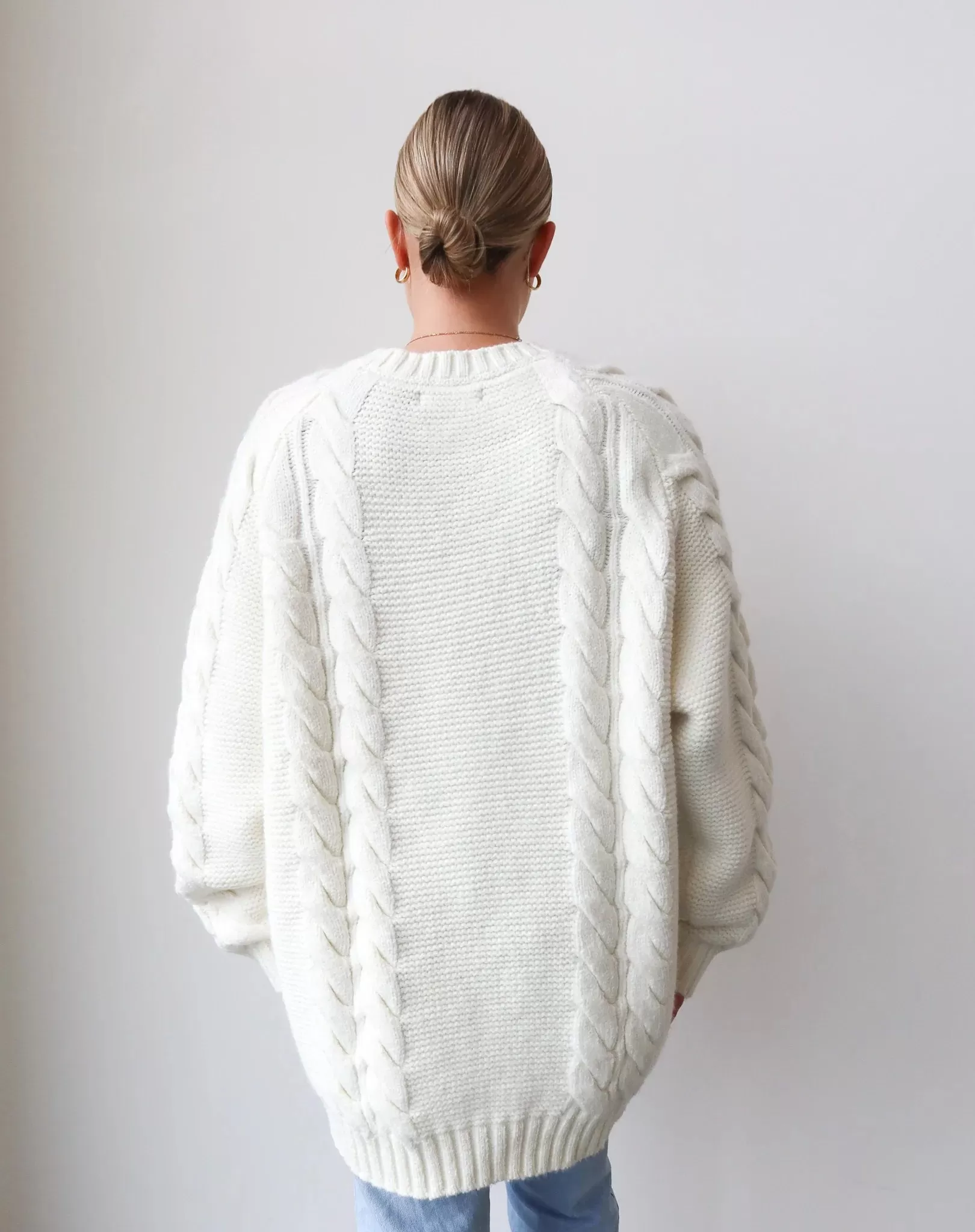 Adele Cable Knit Big Sister Sweater