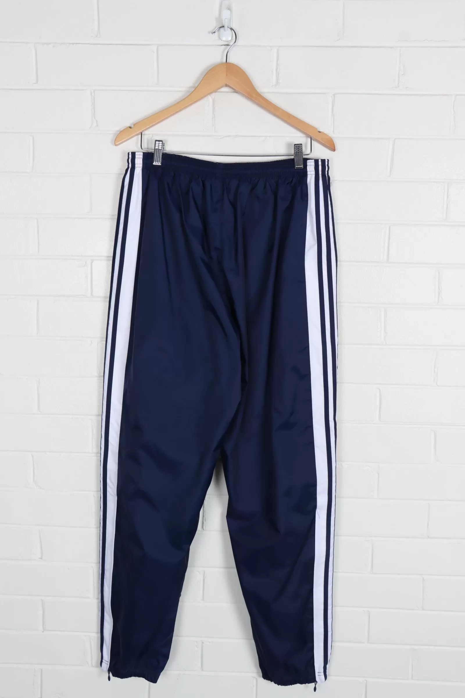 ADIDAS 3-Stripe Navy & White Drawstring Pants (XL)