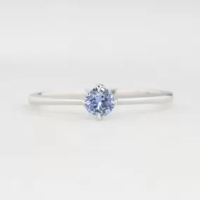 Alice Ring 4mm 0.30ct Blue Ceylon Sapphire, 14k White Gold