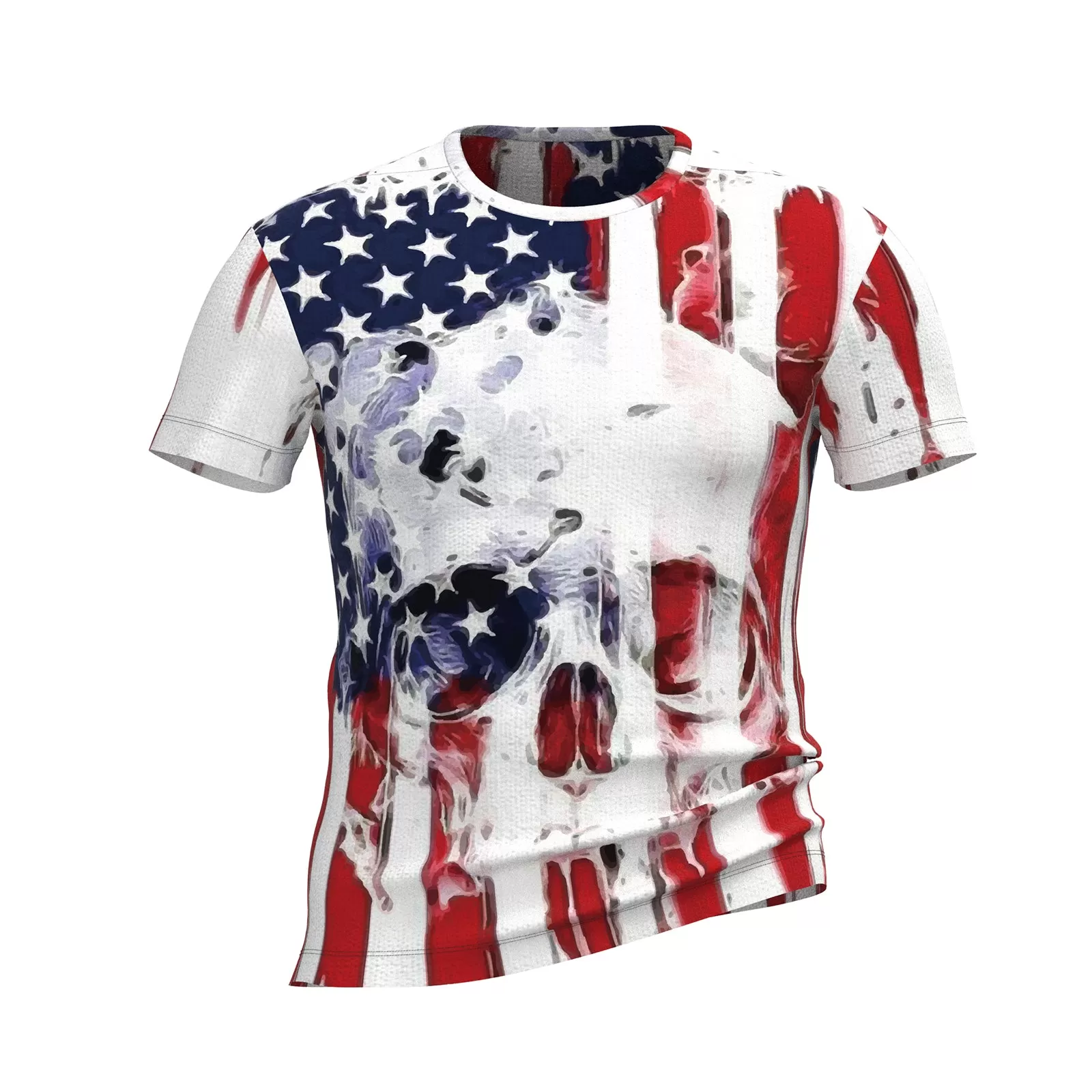 AMERICAN' FLAG SKULL PRINTED TEE