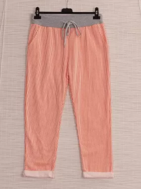 Anne   Kate Italian Ragusa Stripe Orange Pants 10-12