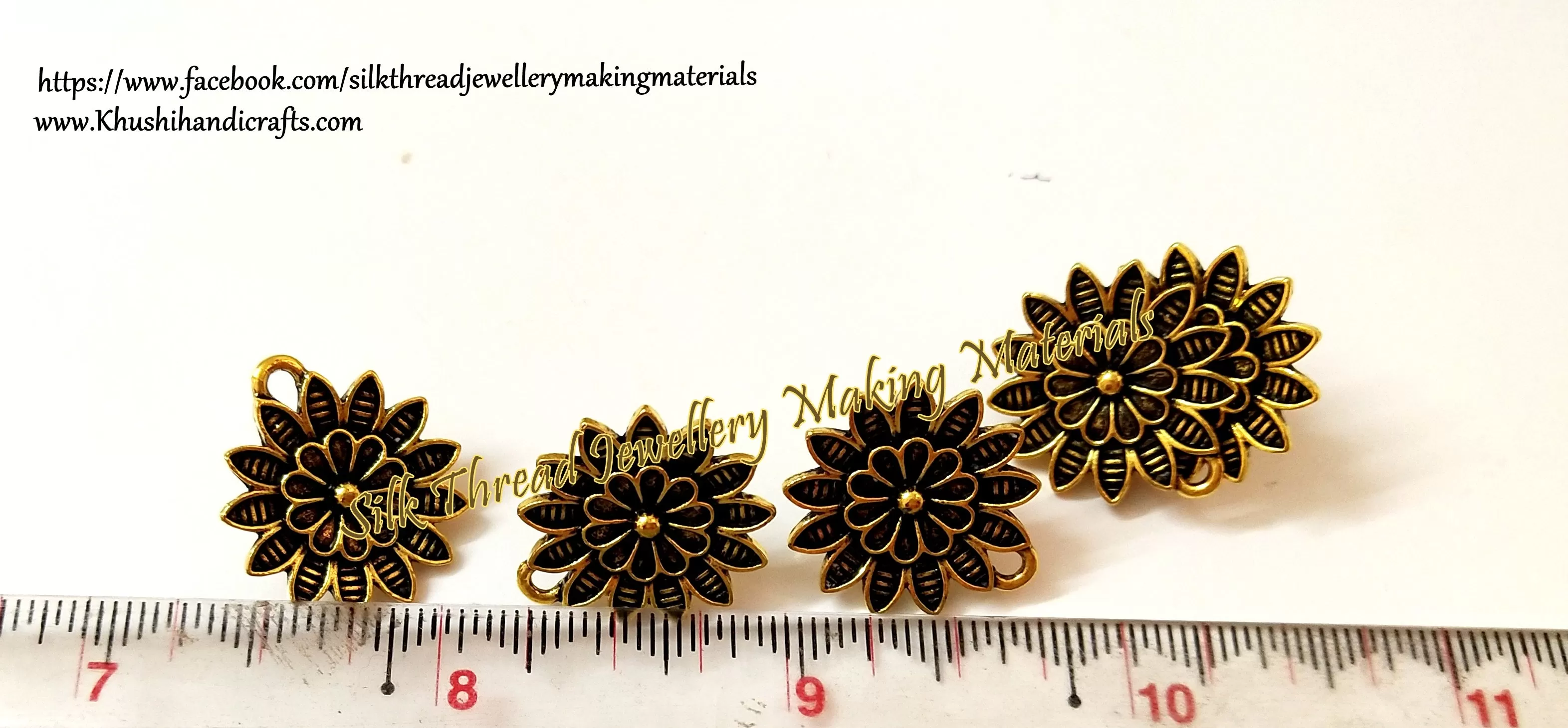 Antique Gold Silver Flower stud -ST56