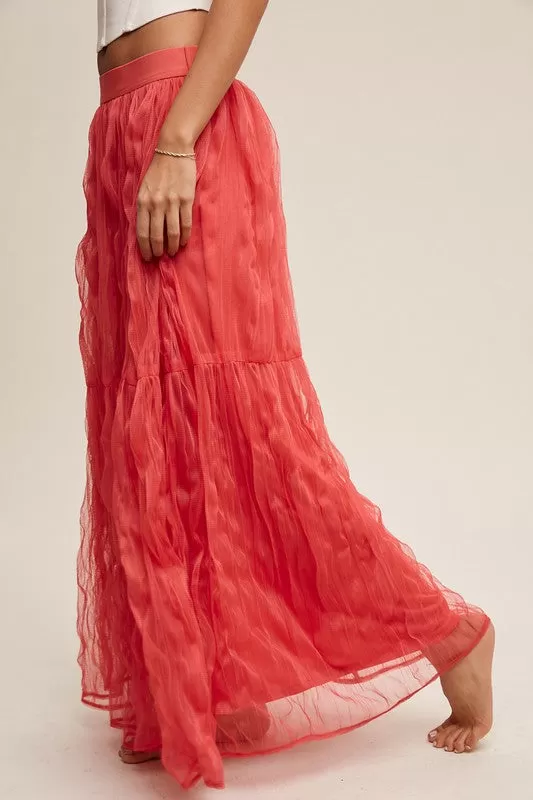 Aurora Mesh Tulle Maxi Skirt