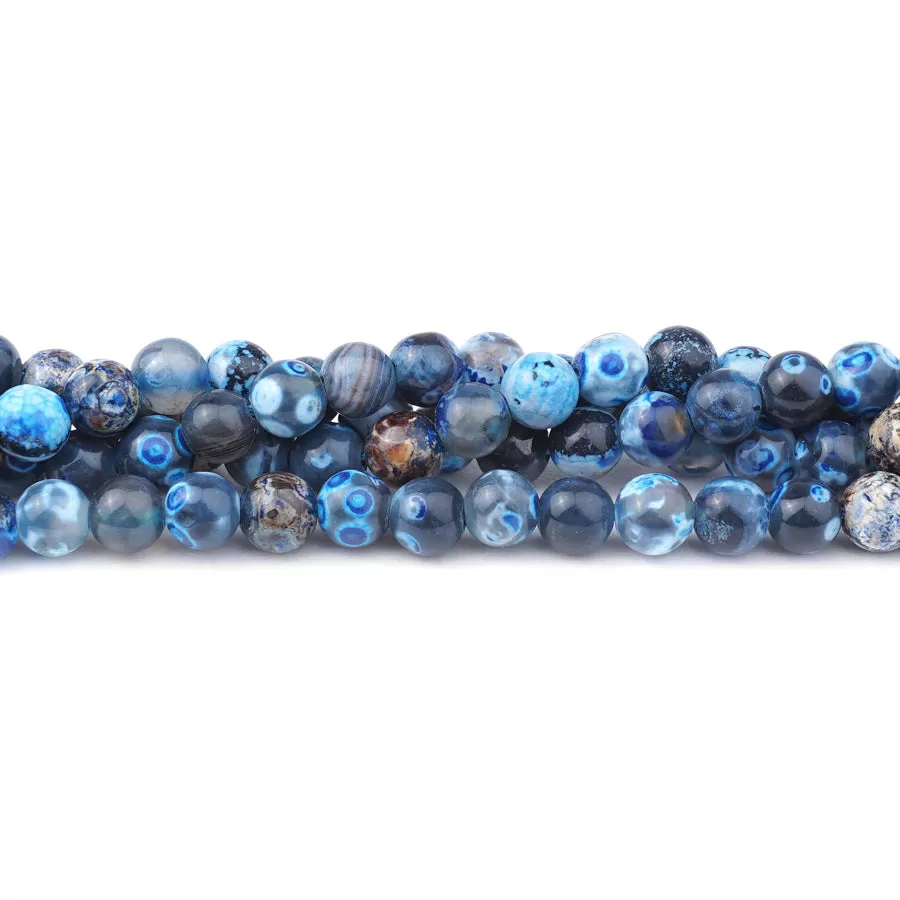 Azure Agate 8mm Round - 15-16 Inch