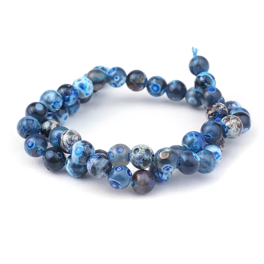 Azure Agate 8mm Round - 15-16 Inch