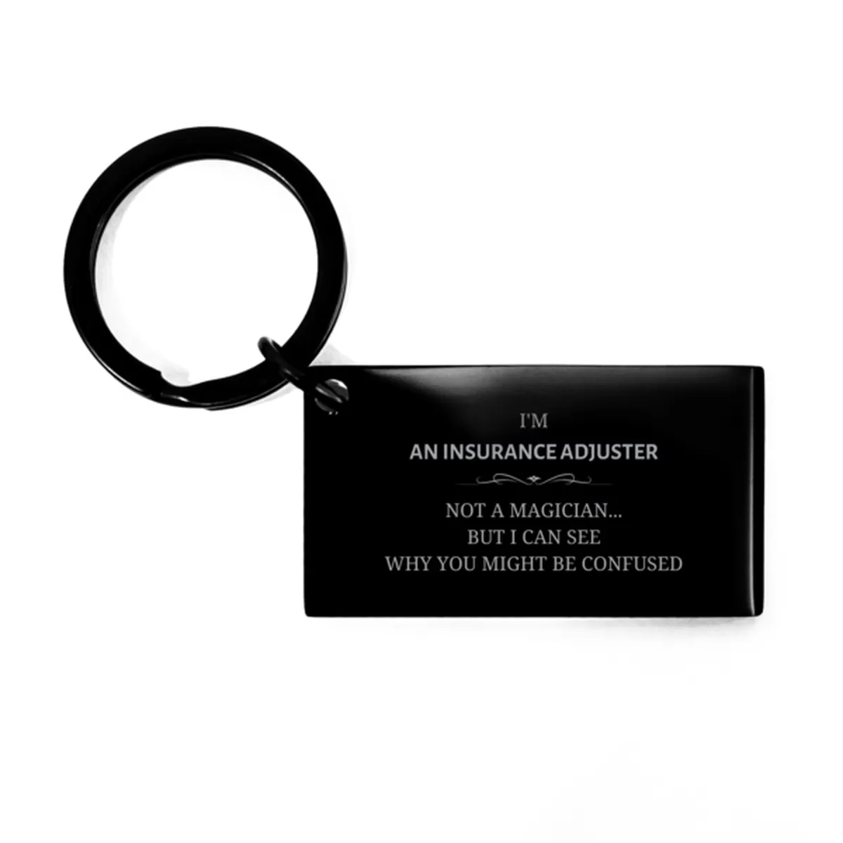 Badass Insurance Adjuster Gifts, I'm Minister not a magician, Sarcastic Keychain for Insurance Adjuster Birthday Christmas for  Men, Women, Friends, Coworkers