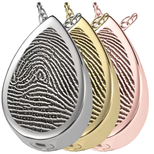 B&B Fingerprint Teardrop Pendant