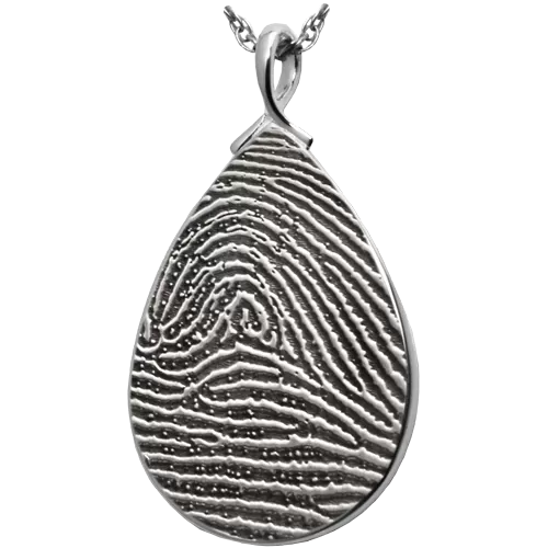 B&B Fingerprint Teardrop Pendant