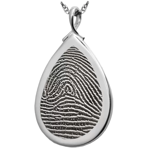 B&B Fingerprint Teardrop Pendant