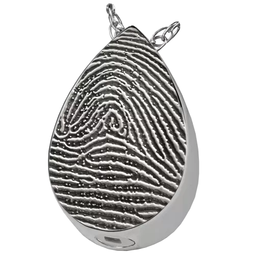 B&B Fingerprint Teardrop Pendant