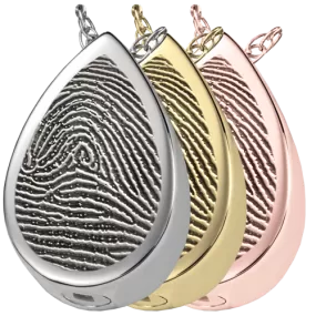 B&B Fingerprint Teardrop Pendant