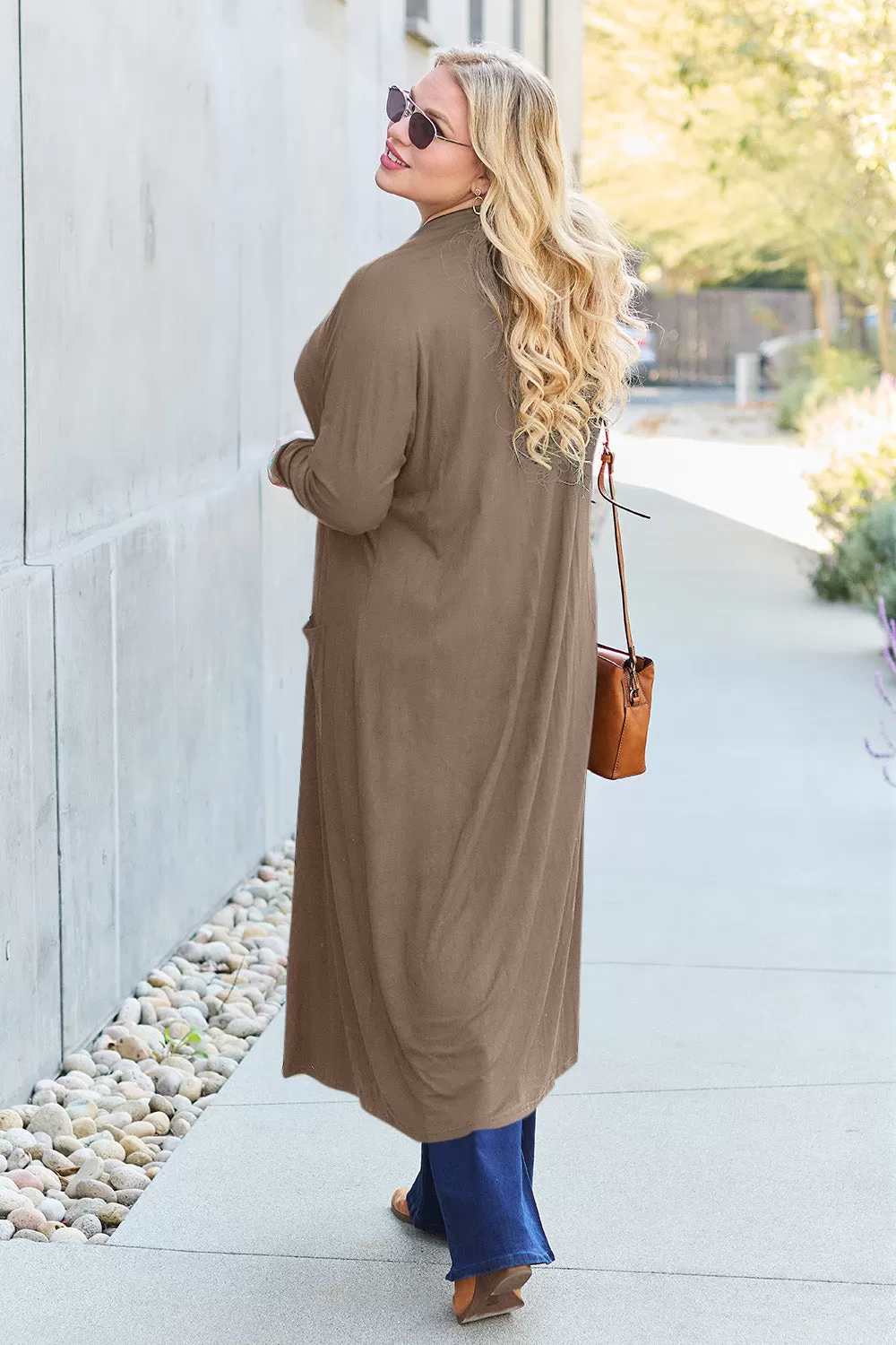 Basic Bae Full Size Open Front Long Sleeve Cover Up