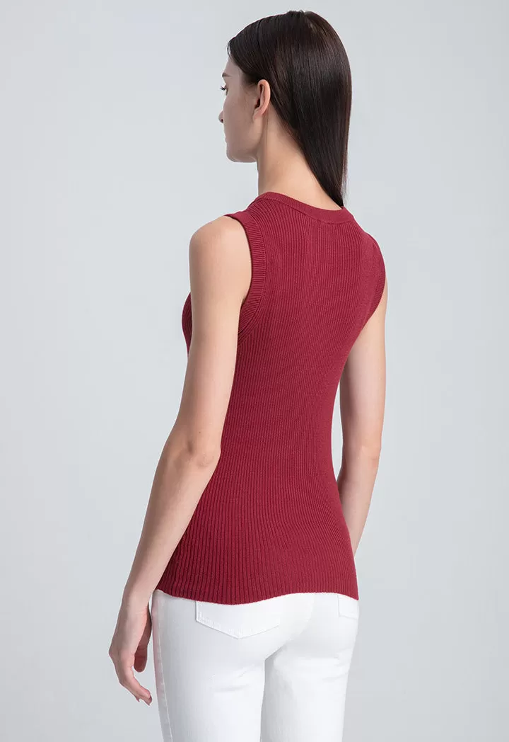 Basic Sleeveless Knitted Top