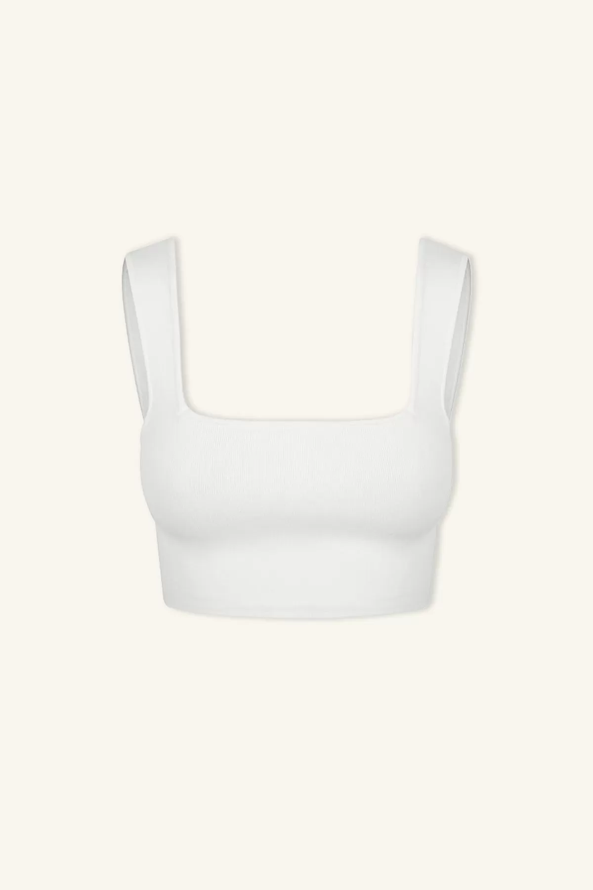 BASIC SQUARE NECK CROP TOP - IVORY