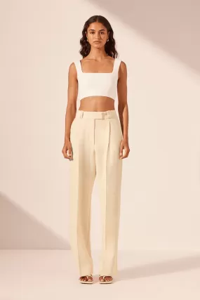 BASIC SQUARE NECK CROP TOP - IVORY