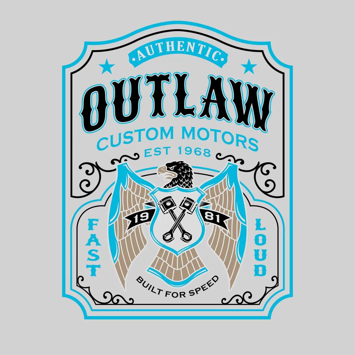 Biker Authentic Outlaw T-Shirt for Men Motorbike Motorcycle Cafe Racer Chopper Bike Unisex T-Shirt