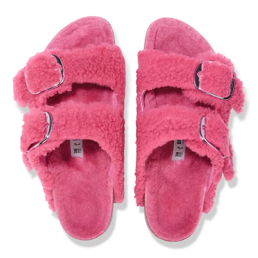 BIRKENSTOCK Women's Arizona Teddy Big Buckle Shearling (Fuchsia Tulip - Narrow Fit)