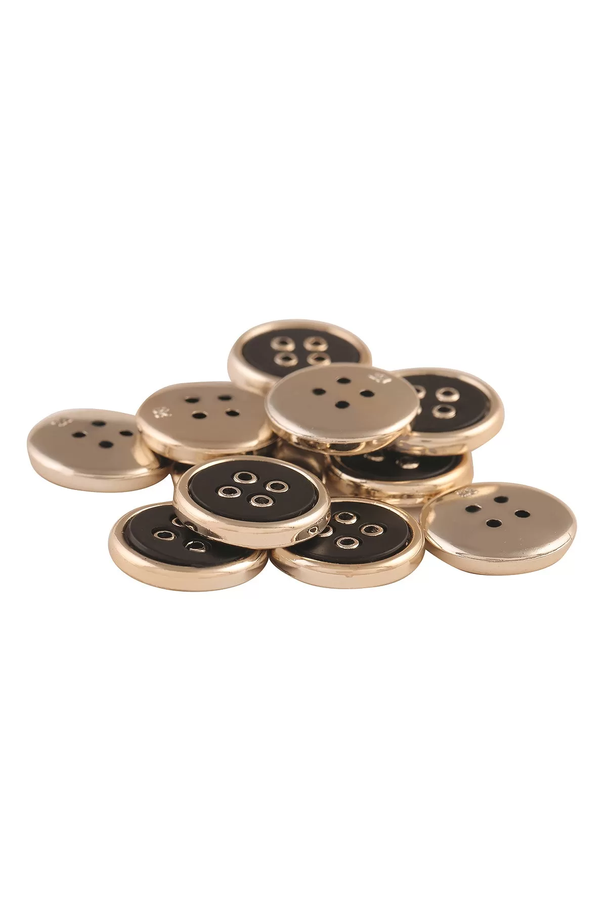 Black with Golden Round Shape 4-Hole ABS Button