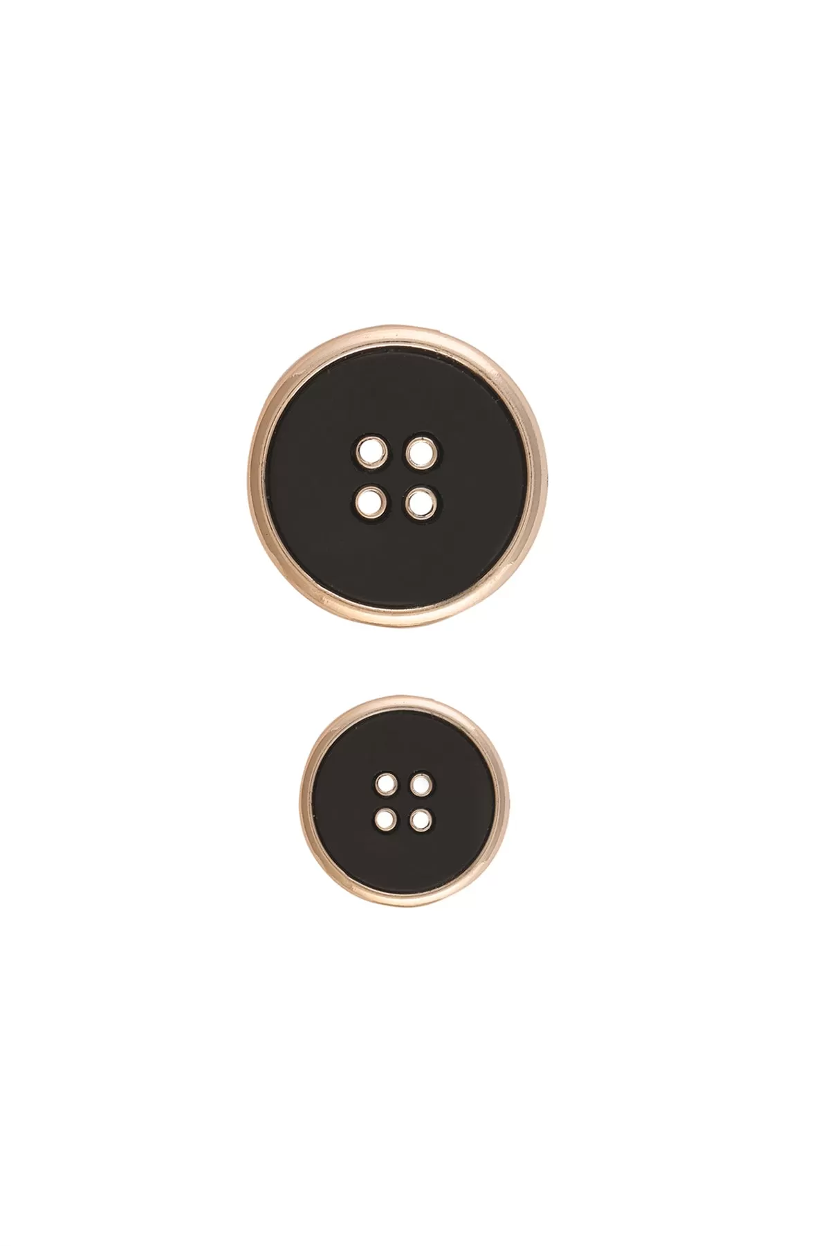 Black with Golden Round Shape 4-Hole ABS Button