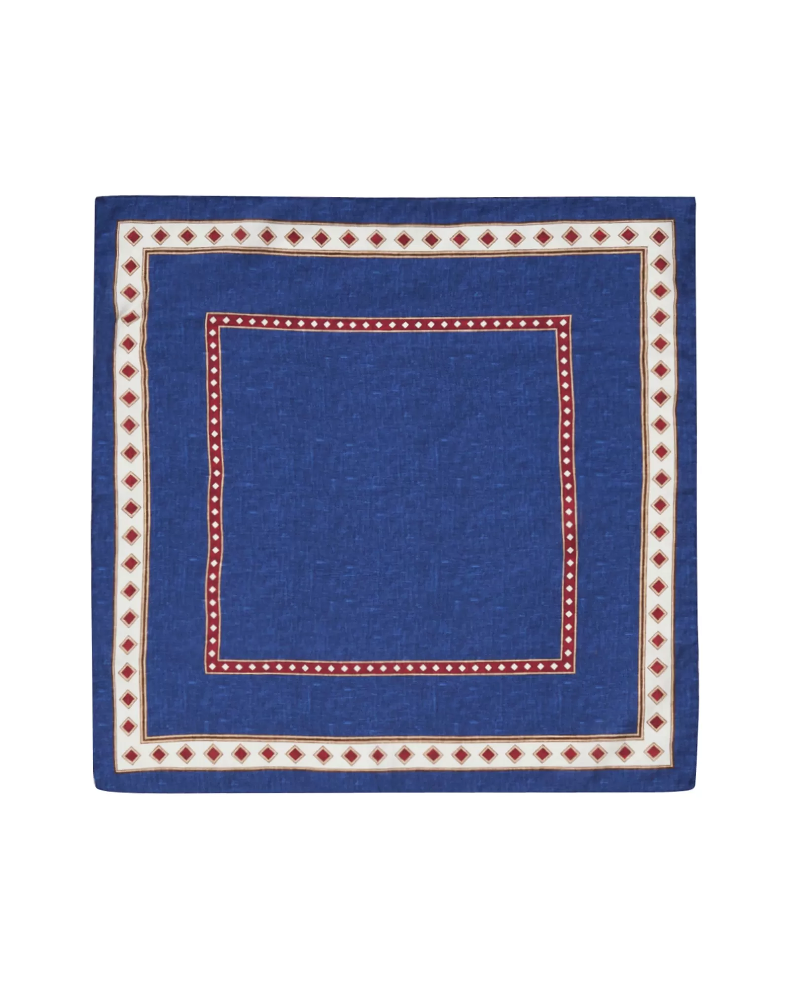 Blue/Burgundy Printed Cotton & Silk Neckerchief