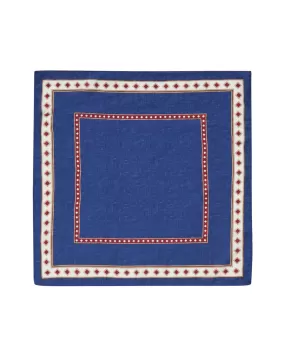 Blue/Burgundy Printed Cotton & Silk Neckerchief