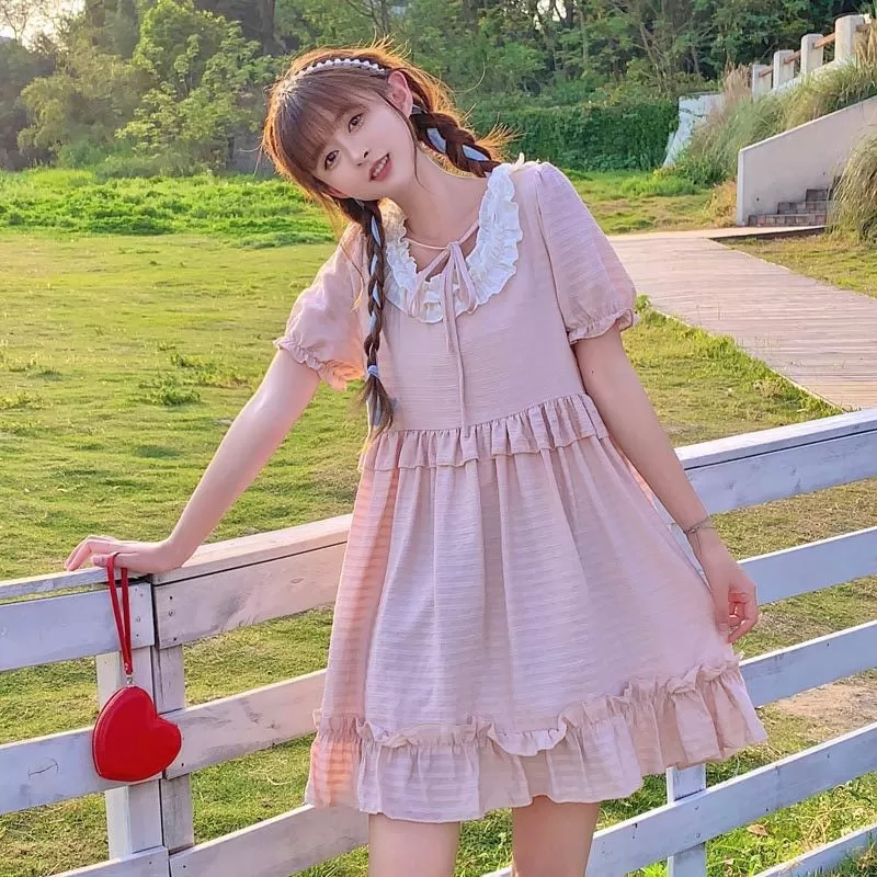 Bonnie Pastel Pink Oversized Kawaii Aesthetic Dress