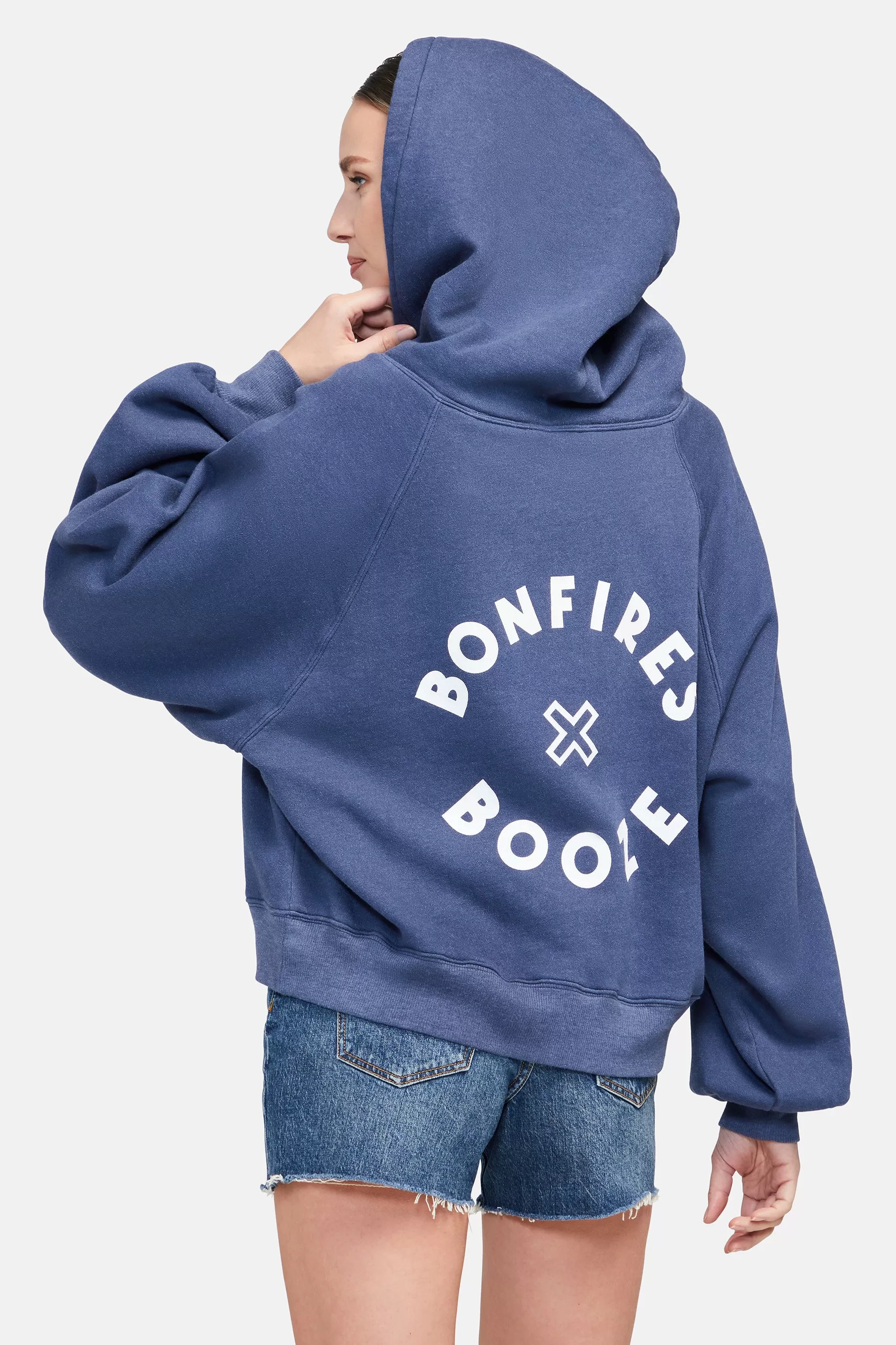 Booze Bonfire Sumo Hoodie | Dress Blues