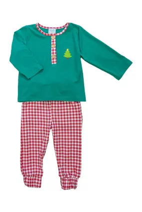 Boys Applique Christmas Tree Jogger Set