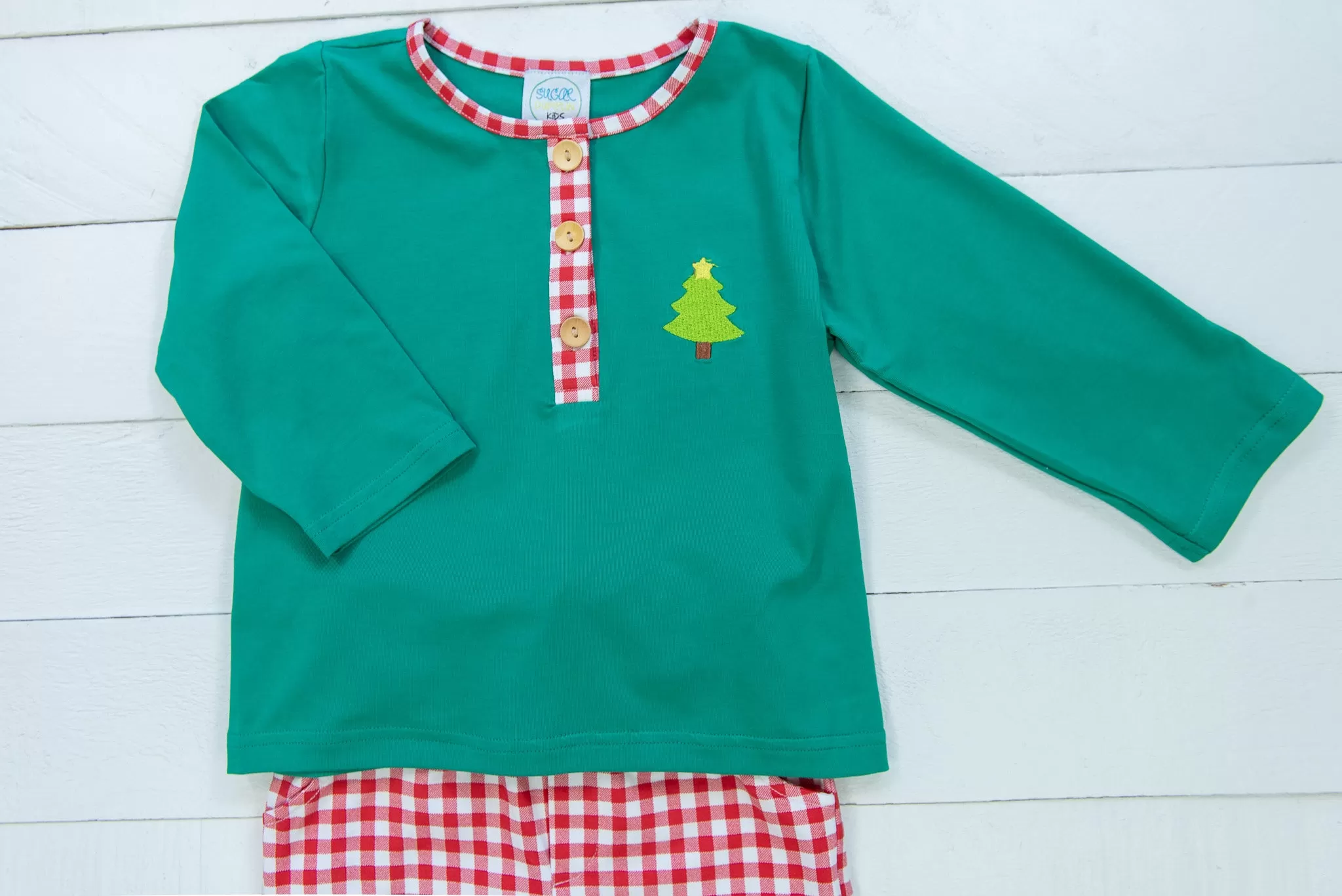 Boys Applique Christmas Tree Jogger Set