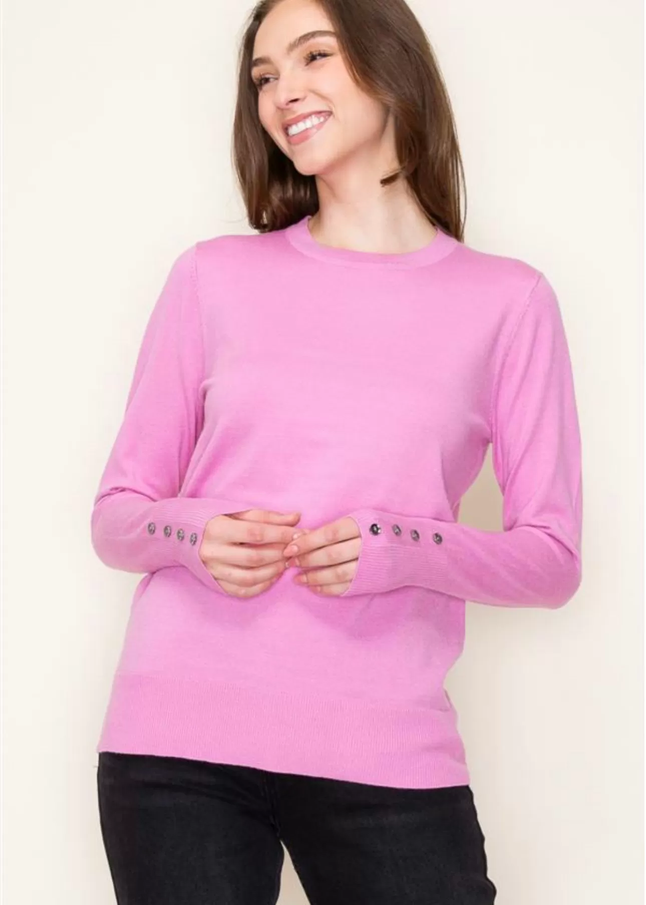 Button Cuff Soft & Lightweight Tops - 4 Colors!