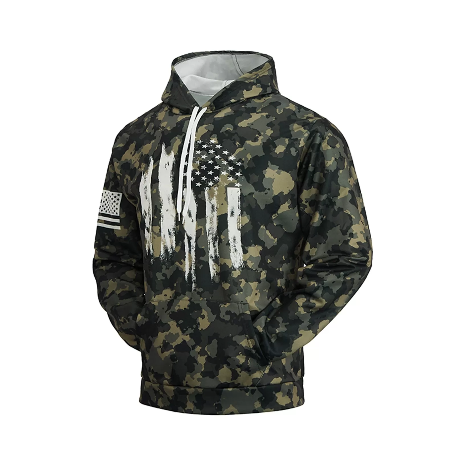 CAMO USA FLAG PRINTED HOODIE