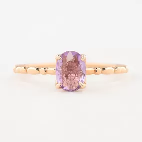 Candy Ring 7x5mm 0.40ct Unheated Purple Sapphire, 14k Rose Gold (One of a kind)