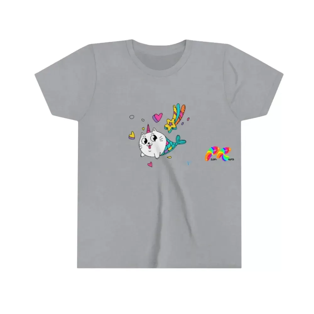 Cat Mermaid Youth Short Sleeve T-Shirt