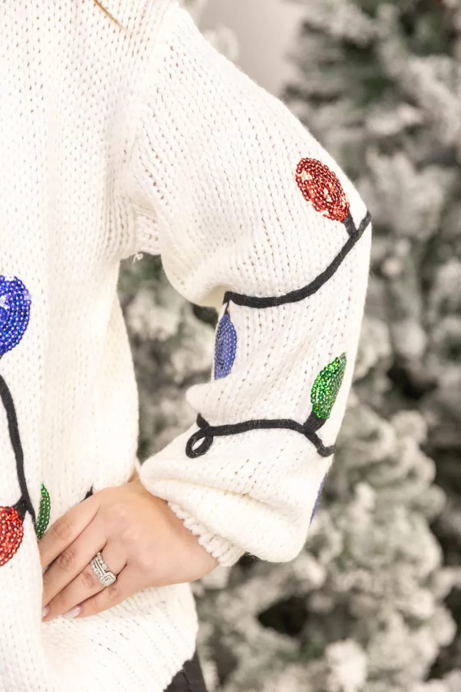 Christmas Light Sequin Cardigan