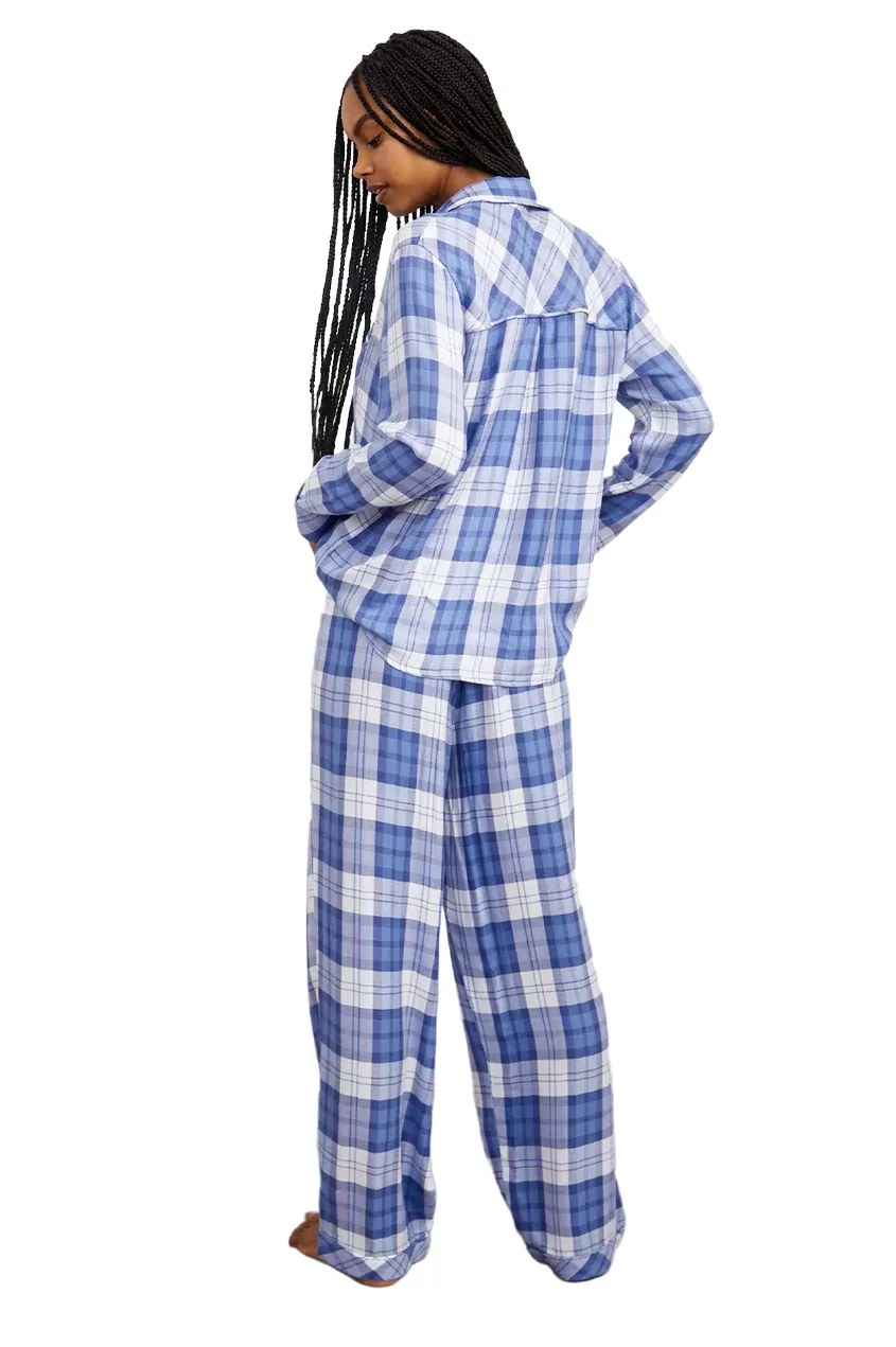 Clara Pajamas - Blueberry White