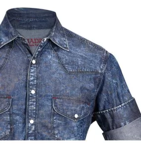 CM00103 - Cuadra blue cowboy fashion cotton shirt for men